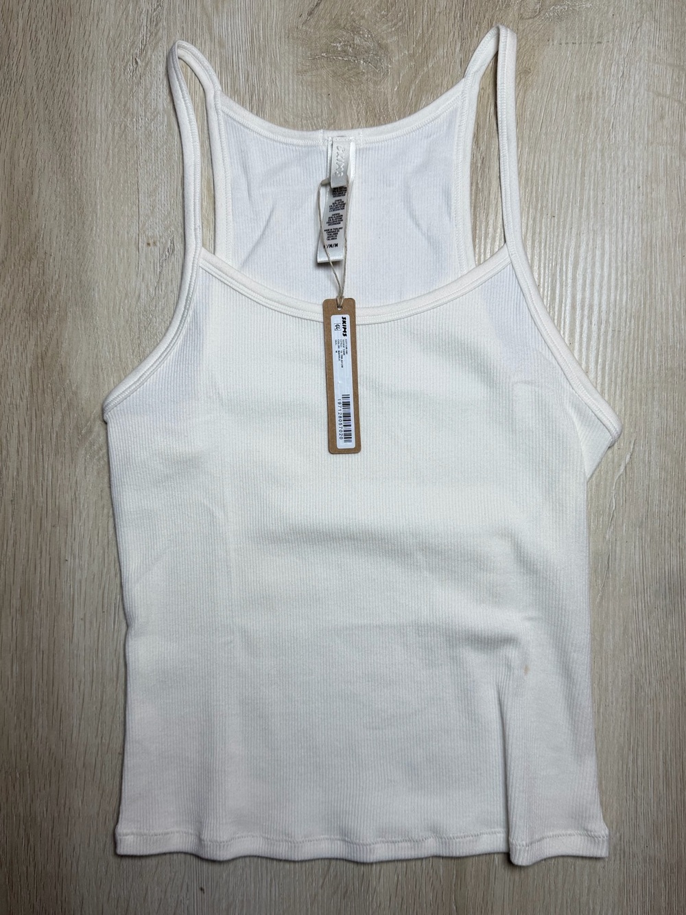 Skims Cotton Rib Scoop Tank in Marble Size Medium